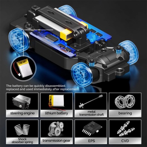 Hstar D43-01 RTR RC Drift Car – 1/43 Scale 4WD Mini Drift RC Car - White